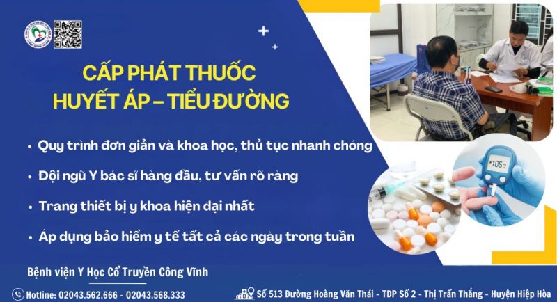 🩺CẤP PHÁT THUỐC HUYẾT ÁP – TIỂU ĐƯỜNG TẠI BỆNH VIỆN CÔNG VĨNH